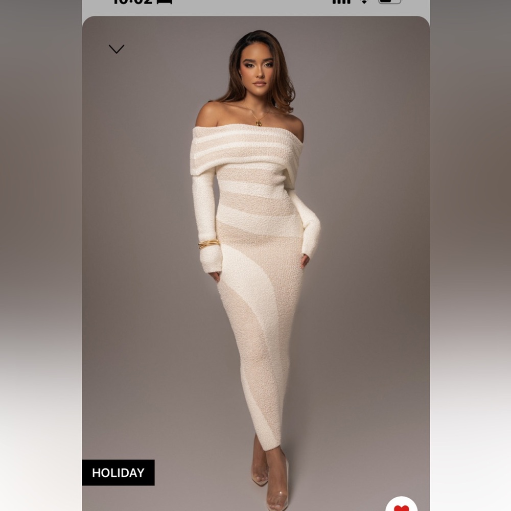 JLUXLABEL Cream One Shoulder Dress
